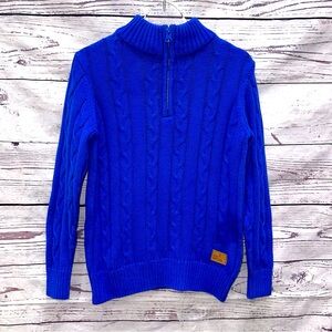 Kid Nation Boy's Blue Knit Pullover Half Zip Sweater Size 5-6 Years